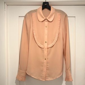 Blush Peach Tuxedo Blouse